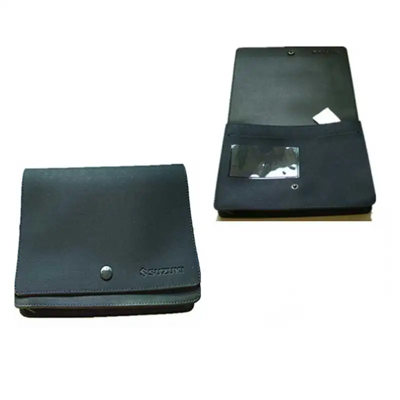 Custom High quality PU portfolio car registration card documents wallet leather folder document holder Car Manual Folder