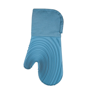 ถุงมือซิลิโคนทนความร้อนสูง พร้อมข้อมือผ้าฝ้ายแข็งแรงและชั้นผ้าไม่ทอเพื่อความปลอดภัยในการทำอาหารและอบขนมในครัว - Product Image 4