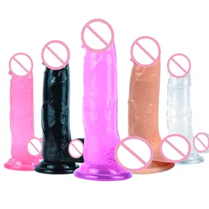 Dildo massageador de pau de cristal macio feminino, brinquedo sexual personalizado, em atacado, grande, de silicone, gelatina, realista