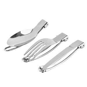 Ensemble <span class=keywords><strong>de</strong></span> <span class=keywords><strong>couverts</strong></span> pliables et détachables <span class=keywords><strong>en</strong></span> acier inoxydable <span class=keywords><strong>3</strong></span> <span class=keywords><strong>en</strong></span> <span class=keywords><strong>1</strong></span>, cuillère, fourchette, pour la <span class=keywords><strong>randonnée</strong></span>, la survie, le camping - Product Image 6