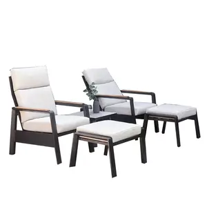 Nouvelle arrivée moderne patio jardin canapé ensembles mobilier d'extérieur Spun Poly Fauteuil Repose-pieds