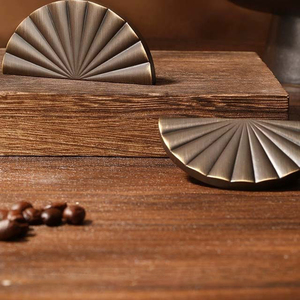 JAYA <strong>French</strong> Light Luxury Wardrobe Handle Semi-circular Fan-shaped Cabinet Solid Brass <strong>Door</strong> Handle - Product Image 2
