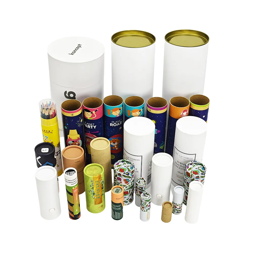 Biodegradable Eco Friendly Soy Ink Kraft gift cosmetic paper tubes cylinder cardboard lipstick tubes