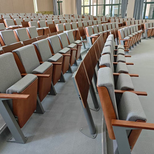 Chaises d'auditorium pour exposition nationale, pieds en Z, plateau en bois avec accoudoirs, pour salle de conférence et de cours - Product Image 3