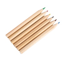 Ensemble de crayons de couleur courts en bois naturel 6 couleurs, boîte en papier kraft, combinaison multicolore, crayons en bois pour le dessin des enfants