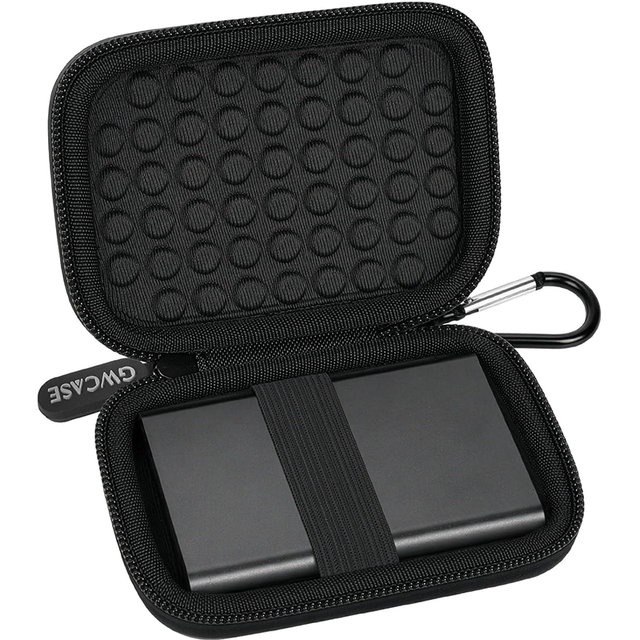Portable Eva 2.5in Hdd Ssd Carrying Case Dual Pull Out Slot Soft Crystal Velvet Lining Shockproof Protective Box