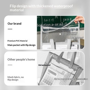 กระเป๋าใสสำหรับสอบแบบปรับแต่งได้, กระเป๋าถือสองชั้น, กระเป๋าใส่เอกสาร, <span class=keywords><strong>ชุด</strong></span>เครื่องเขียน, กระเป๋าใส่ปากกาแบบใส, กระเป๋าใส่เอกสาร - Product Image 5
