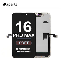 Écran de remplacement pour téléphone portable HUAXING en verre pour 16 Pro Max, OLED souple avec garantie d'un an et luminosité supérieure à 700 nits