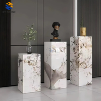 Socle carré en marbre Calacatta, piédestal de luxe en pierre pour œuvres d'art haut de gamme, sculpture, présentoir à bijoux en diamant, base décorative