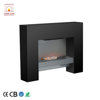 Cheminée électrique autoportante moderne d'intérieur, finition noire, 1000W 2000W, télécommandée, réglable, pour usage domestique