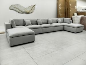 Sofá modular seccional en forma de L, juego de sofás de 2 y 3 plazas con tela de terciopelo y relleno de esponja para muebles del hogar - Product Image 3