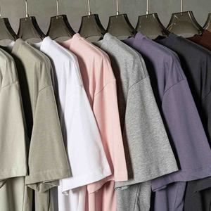 Camiseta en blanco de color sólido OEM Camiseta de gran tamaño lisa con logotipo personalizado unisex de alta calidad - Product Image 2