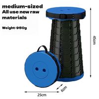 Tabouret d'appoint de cuisine pliable en plastique, portable, rond, télescopique, pour atteindre les étagères hautes, pratique pour la maison, usage quotidien intérieur