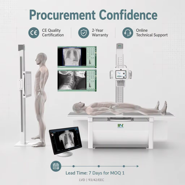 OEM/ODM Medical in One DR Radiography 32kw 50kw Digital X-ray Machine Electric Fixed Double Column X Ray Machine