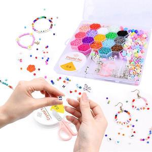 8500 PCS 17 Colors DIY <b>Set</b> Jewelry Making Kit <b>Beads</b> Letter Alphabet <b>Bead</b> Craft Kit <b>Set</b> Glass Pony Seed <b>Beads</b> for Bracelets - Product Image 1