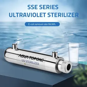 Agua Topone 1GPM 12V luz UV agua Steril 304 Acero inoxidable automático Homewater filtro desinfectante máquina purificadora