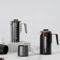 Presse à café DHPO Gold en verre borosilicate, acier inoxydable, poignée en silicone, portable, capacité de 800 ml, pour café et thé, avec couvercle