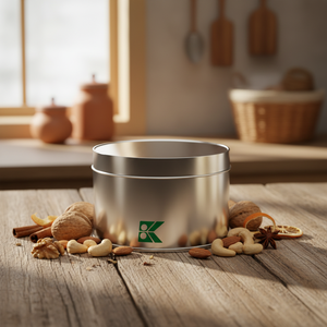 Round Tin <b>Box</b> 500 ml Nuts Regional Flavors Model L550 105 X H60 mm Slip Lid - Product Image 3