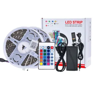 12V 5M RGB Flexible LED Strip Lights 5050 300SMD Color Changing Strips Full Kit For TV wall decoration backlight Led luces