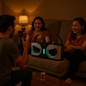 Portable Karaoke Speaker 10 Wireless Dual <b>Microphone</b> Outdoor Indoor Ktv System SD306S - Product Image 2