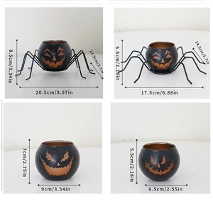 <span class=keywords><strong>Decorazioni</strong></span> per Tavolo <span class=keywords><strong>di</strong></span> <span class=keywords><strong>Halloween</strong></span>, Portacandele in Vetro Nero per Tealight, <span class=keywords><strong>Decorazioni</strong></span> per Interni, Centrotavola per Feste - Product Image 4