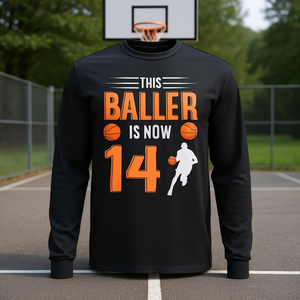 Camiseta de manga larga con estampado de baloncesto para adolescentes, regalo de cumpleaños para niños, de la marca This Baller Is Now 14 - Product Image 3