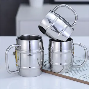 El aislamiento mantiene el frío, taza de cerveza de acero inoxidable 304, taza térmica de doble pared <span class=keywords><strong>con</strong></span> manillar, <span class=keywords><strong>copa</strong></span> de <span class=keywords><strong>vino</strong></span> de jugo de agua de Metal creativa - Product Image 4