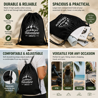 Sac à dos en toile de coton avec cordon de serrage, logo personnalisé, sac de sport, sac à cordon imprimé sur mesure, OEM ODM, faible MOQ, vente en gros