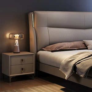 Nuovo <span class=keywords><strong>Letto</strong></span> <span class=keywords><strong>Matrimoniale</strong></span> Moderno Minimalista 2026 da 1,8m, Multifunzionale di Alta Gamma, Colore Crema, per Camera da <span class=keywords><strong>Letto</strong></span> Principale - Product Image 4