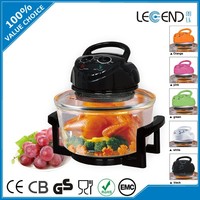 Four à convection électrique 12L avec friteuse à air en verre, 1500W, sans huile, bol transparent, commande manuelle, multifonction