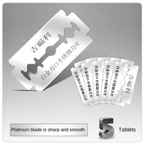 JIFULI/JIFULI Maquinilla de Afeitar Manual Vintage de Acero Inoxidable con Doble Filo y Borde de Platino para Barbería y Peluquería - Product Image 4