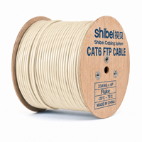 Harga Pabrik Kabel Ethernet Shibei Cat6 F/UTP Tembaga Padat 4 Pasang 23AWG Gigabit LAN 305m Outdoor untuk Sistem Kamera IP POE