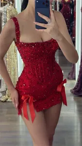Abiti da Sera Mini Lussuosi 2026 con Strass, Abiti da Cerimonia Formali da Donna, Abiti da Festa Nuziale Personalizzabili - Product Image 3