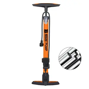 OEM 160 PSI Hand Air Tire Bicycle Pump Aluminum Alloy Floor Air Cycling Pump with Pressure Gauge for Bikes