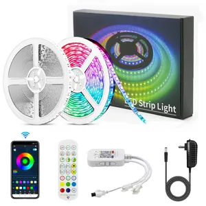 Led Strip Lights RGB Music Sync Cor Mudar, Luzes LED Bluetooth com Smart App Controle Remoto, Luzes LED para o quarto do quarto