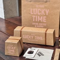 Lot de 4 boîtes d'emballage pour cannelés, sacs à pâtisserie en papier kraft à emporter, boîtes d'emballage personnalisées pour desserts de boulangerie avec logo imprimé