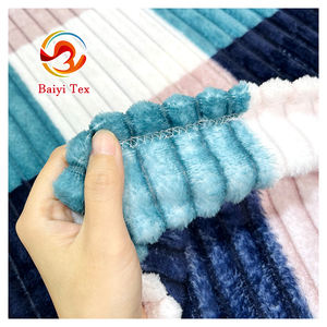 Juego de mantas cálidas suaves a cuadros con estampado personalizado, textiles para el hogar, juego de sábanas, sábanas con patrones de rayas de franela Coral - Product Image 2