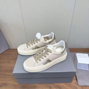 Zapatillas Casuales de Plataforma para Mujer, de Cuero Genuino, con Cordones, de Caña Baja, Suela Gruesa, Logotipo Plateado, para Uso Diario, Zapatos de Diseño de Lujo - Product Image 5