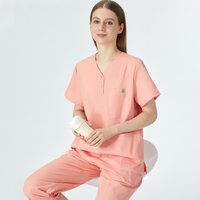 Blouse médicale élégante à petit col en V pour femmes, douce et résistante, uniforme pour salons de beauté, cliniques dentaires et médecins