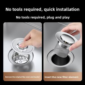 Ensemble de vidange escamotable en acier inoxydable 304 HUOLI - Robinet de vidange <span class=keywords><strong>à</strong></span> pression avec anti-obstruction et anti-odeur pour <span class=keywords><strong>évier</strong></span> de salle de bain - Product Image 4