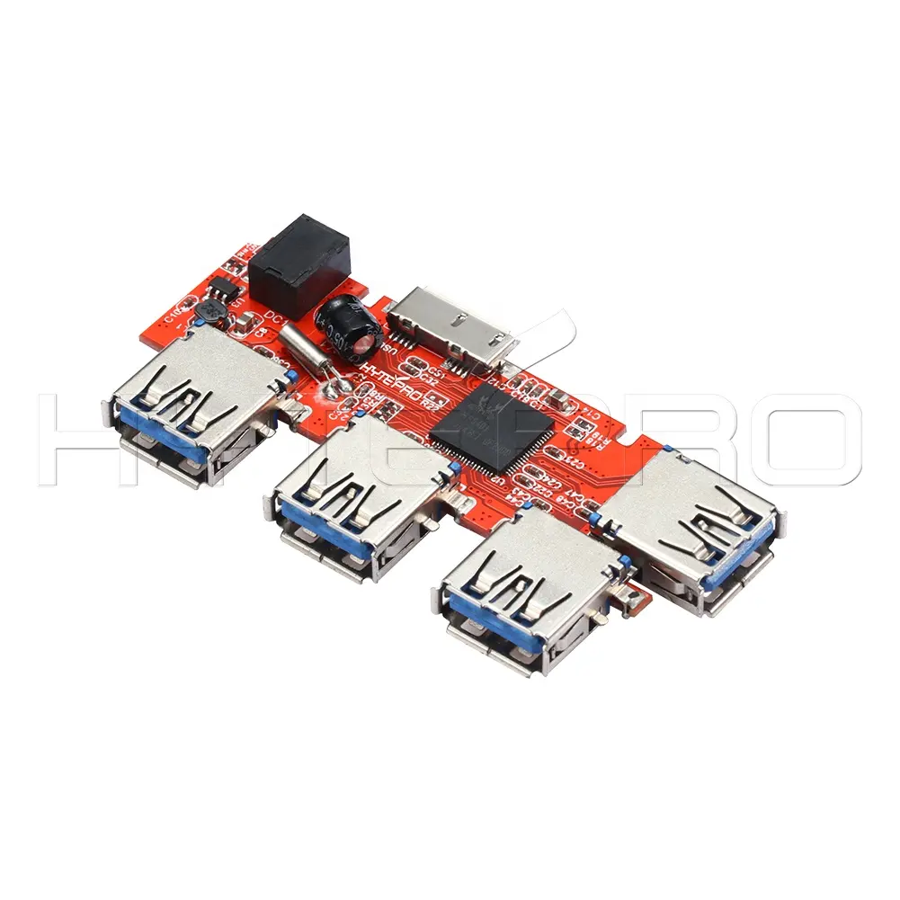 Multifunctional 2 Layer 4 port usb 0.9A hub 3.0 PCB system up to 5Gbps