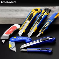 Couteau utilitaire WEIDA WH34532 à lame détachable de 18 mm avec 3 lames de rechange intégrées, outil de coupe manuel à verrouillage automatique, outils à main