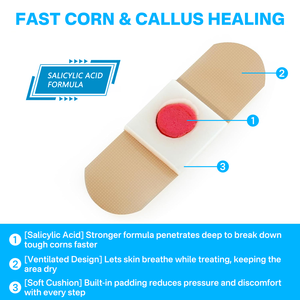 Patchs anti-callosités XINFA à l'acide salicylique, extra-forts, médicamenteux, pour les pieds, les orteils, <span class=keywords><strong>traitement</strong></span> des callosités, adhésif toute la journée - Product Image 5