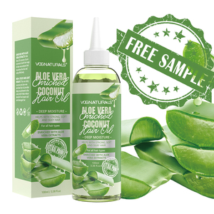 Sérum à l'huile essentielle d'aloe vera et de noix de coco pour des cheveux soyeux et sans frisottis pour une apparence saine, apaisant et réparant les pointes de cheveux OEM ODM - Product Image 1