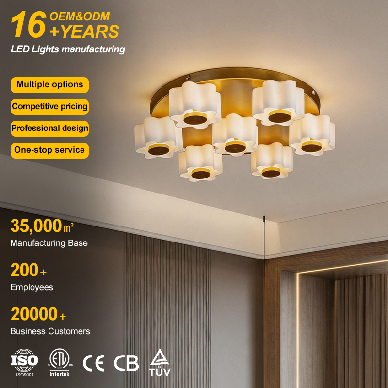 Contemporary Luxury Style Suitable for Residential and Commercial Spaces 7 Lamps Bulbs Led Ceiling Light with 2-year Warranty
