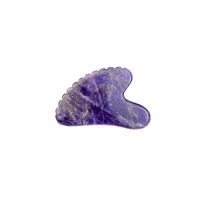 Planche de Gua Sha en Améthyste Naturelle, Outil de Massage Facial en Cristal pour la Beauté et la Relaxation, Grattoir en Améthyste Guasha