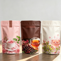 Pochette en plastique alimentaire multi-styles personnalisable avec fermeture éclair refermable pour l'emballage de café en grains et de feuilles de thé en détail