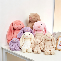 Jouets en peluche de luxe personnalisés avec logo, prêts à être expédiés : lapin, ours, mouton, éléphant, doux et lestés