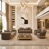Ensemble de canapés en velours imprimé zèbre de luxe pour salon de villa haut de gamme avec garniture en acier inoxydable doré, canapé sectionnel moderne en forme de L
