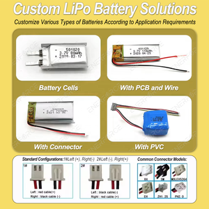 Batteria <span class=keywords><strong>Lipo</strong></span> 3.7V 40mAh 50mAh 501012 501015 0.5C OEM Dimensioni e Capacità Personalizzabili Pacco Batteria agli Ioni di Litio Polimeri per MP3 MP4 Auricolari - Product Image 6